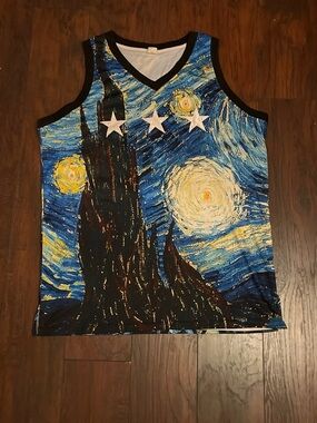 Men's Starry Night Artwork Tank Top - Blue